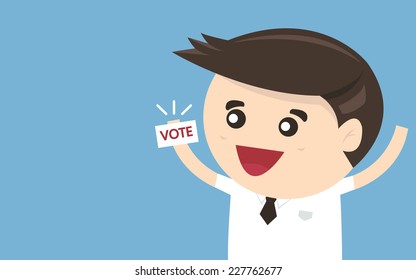 Businessman vote, Vector illustration, flat design