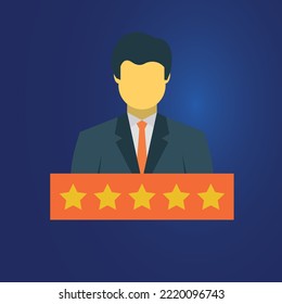 Businessman voting customer satisfaction rate