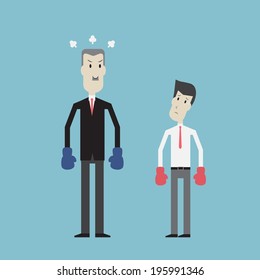 Businessman VS Boss - Vector