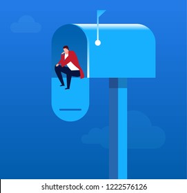Businessman waiting for news