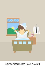 Businessman wake up morning.VECTOR