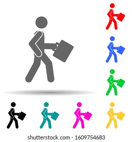 Businessman, walk multi color style icon. Simple glyph, flat vector of businessmen icons for ui and ux, website or mobile application