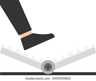 Businessman walk to pitfall, Vector illustration in flat style

