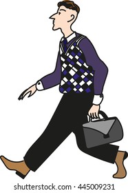 Businessman. Walking