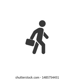 businessman walking icon vector logo template