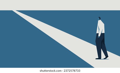 Businessman walking a long way.