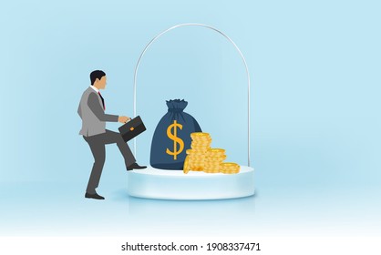 Businessman walking on growing graph. success investment business concept. vector illustration. flat cartoon design.
