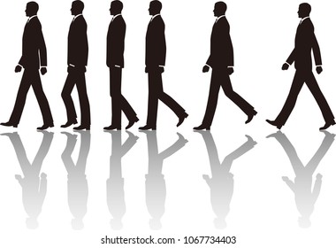 A Businessman Walking In One Direction