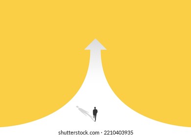 businessman walking at path the possibility of successful career growth. success, opportunity and growth concept.