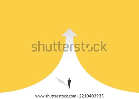 businessman walking at path the possibility of successful career growth. success, opportunity and growth concept.
