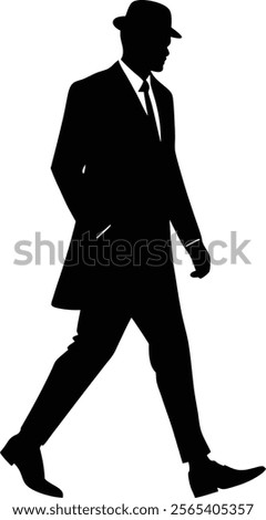 Businessman Walking Side View – Professional Man Silhouette Vector