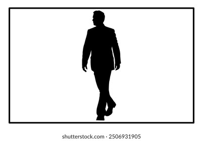 Businessman walking Silhouette, Businessman walking on the road