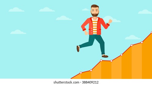 Businessman walking upstairs.