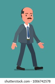 The businessman is walking. Vector illustration, a flat style design. Suitable for animation (individual segments).