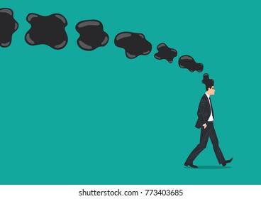 Businessman walking with worried appearance