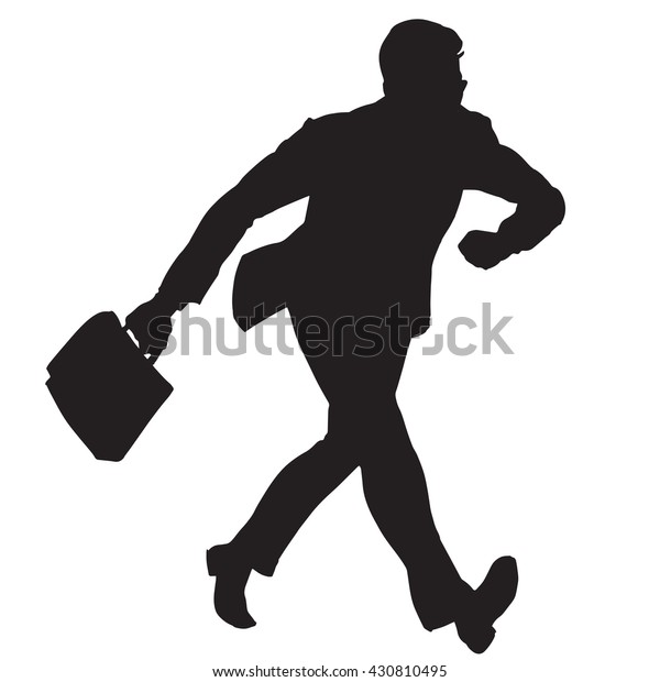 Businessman Walks Black Silhouette Figure Stock Vector (Royalty Free ...