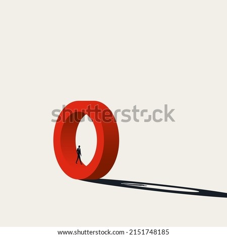 Businessman walks in circle vector concept. Symbol of mundane job, no ambition career. Minimal deisng eps10 illustration