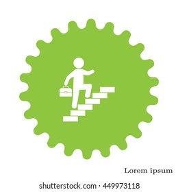 businessman walks up the stairs icon