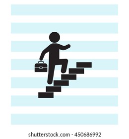 businessman walks up the stairs icon