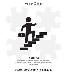 businessman walks up the stairs icon