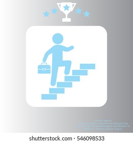 businessman walks up the stairs icon
