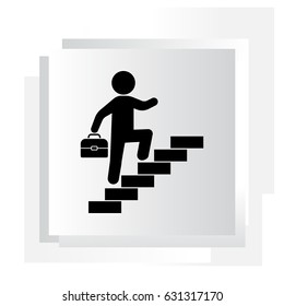 businessman walks up the stairs icon