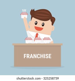 Businessman want to expand his business, Franchise Concept. vector. flat design