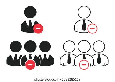 Icono de error de advertencia de empresario. Vector de ilustración