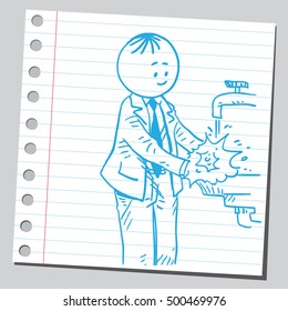  Businessman washing hands