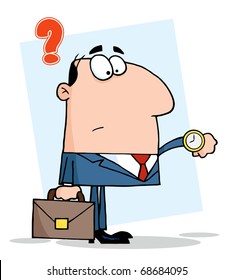 Businessman Watching The Clock