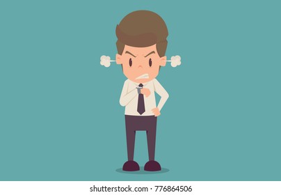 Businessman watching the clock wait time-consuming.cartoon of business success is the concept of the man characters business, the mood of people,background, banner, infographic. illustration vector