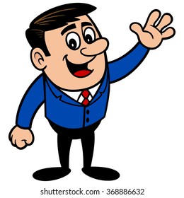 Businessman Waving