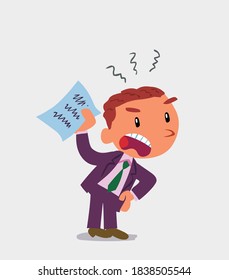 businessman waving a document angrily