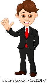 Businessman waving hand 