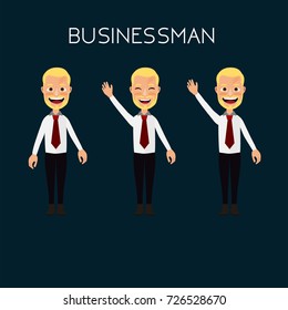 businessman waving hand