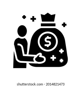 businessman wealth glyph icon vector. businessman wealth sign. isolated contour symbol black illustration