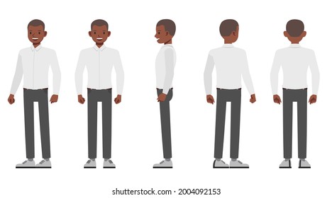 Businessman wear white shirt character vector design. Presentation in various action.