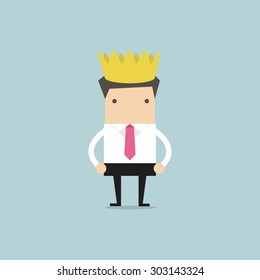 Businessman wearing a crown
