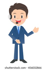 Businessman wearing a headset
