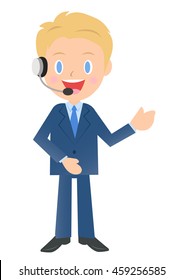 Businessman wearing a headset