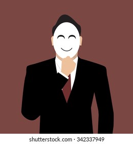 Businessman wearing a mask. vector illustration