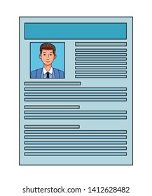 businessman wearing suit avatar cartoon character profile picture portrait in curriculum vitae vector illustration graphic design