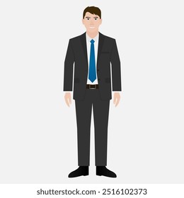 Businessman wearing Suit. Entrepreneur. Vector Illustration. 