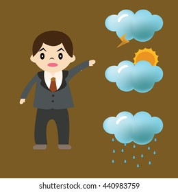 Businessman with weather