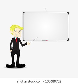 Businessman with whiteboard