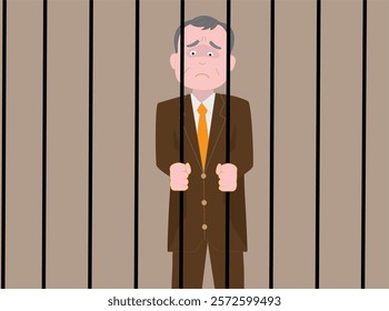 A businessman who committed a crime is incarcerated.