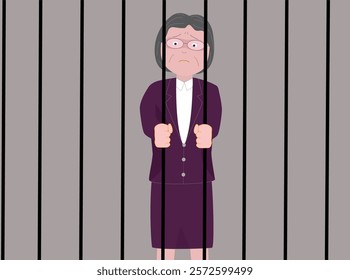 A businessman who committed a crime is incarcerated.