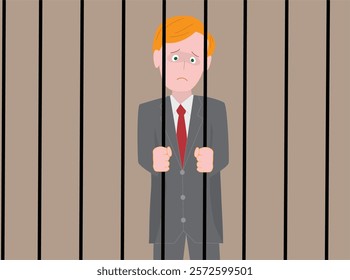 A businessman who committed a crime is incarcerated.