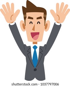 A businessman who is delighted