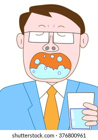 The businessman who gargles.